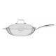 WOK GRANO EM ACO INOX CORPO TRIPLO COM TAMPA E CABO 32 CM 5,2 L REV INT ANTI ADERENTE TRAMONTINA