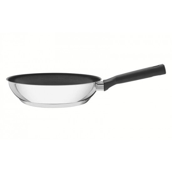 FRIGIDEIRA BRAVA BAQUELITE EM AÇO INOX COM REVES INTERNO ANTIADERENTE CABO DE BAQUELITE TRAMONTINA