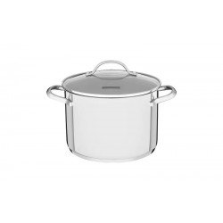CALDEIRAO UNA EM ACO INOX COM FUNDO TRIPLO E TAMPA DE VIDRO 16 CM 2,2 L TRAMONTINA