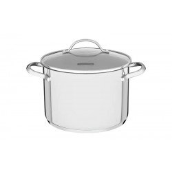 CALDEIRAO UNA EM ACO INOX COM FUNDO TRIPLO E TAMPA DE VIDRO 20 CM 4,6 L TRAMONTINA