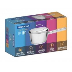 PANELA VENTURA EM ACO INOX COM FUNDO TRIPLO 16 CM 1,5 L TRAMONTINA