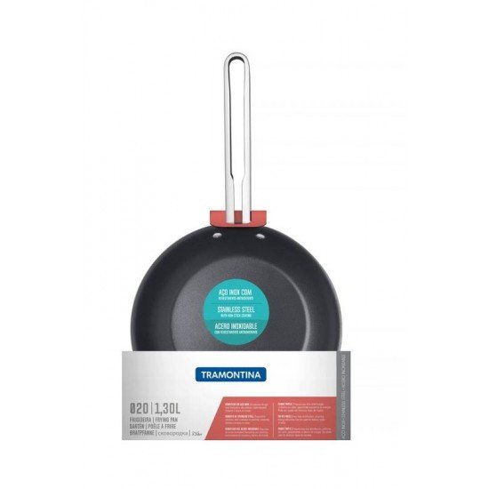 FRIGIDEIRA VENTURA EM AÇO INOX COM REVESTIMENTO INTERNO ANTIADERENTE 20 CM 1,3 L TRAMONTINA