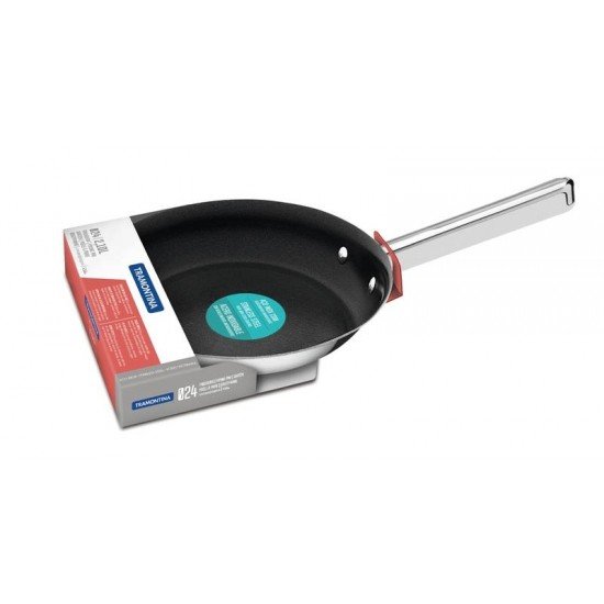 FRIGIDEIRA VENTURA EM ACO INOX COM REVESTIMENTO INTERNO ANTIADERENTE 24 CM 2,1 L TRAMONTINA