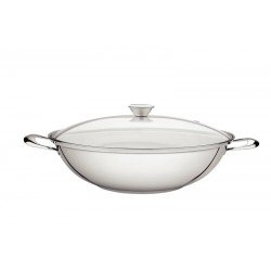 WOK EM AÇO INOX COM FUNDO TRIPLO Ø 34CM