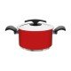 CACAROLA DUO COLOR FUNDA VERMELHA EM ACO INOX FUNDO TRIPLO COM TAMPA E ALCAS 20 CM 3,6 L TRAMONTINA
