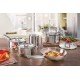 CACAROLA BRAVA FUNDA EM ACO INOX FUNDO TRIPLO COM TAMPA PLANA E ALCAS 20 CM 3,6 L TRAMONTINA