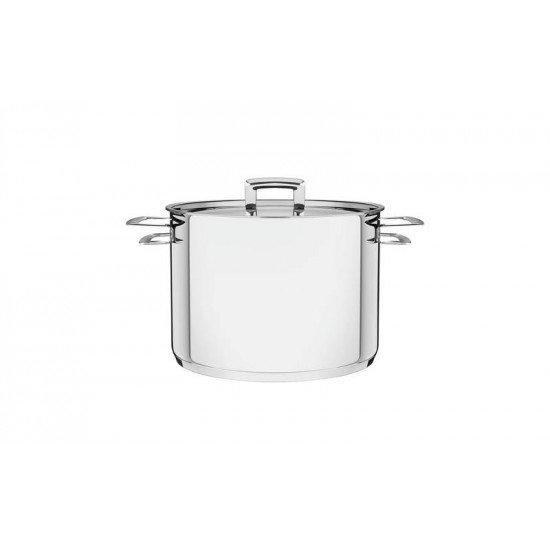 CALDEIRAO BRAVA EM ACO INOX FUNDO TRIPLO COM TAMPA PLANA E ALCAS 16 CM 2,2 L TRAMONTINA