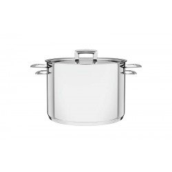 CALDEIRAO EM ACO INOX FUNDO TRIPLO COM TAMPA PLANA E ALCAS 20 CM 4,6 L TRAMONTINA