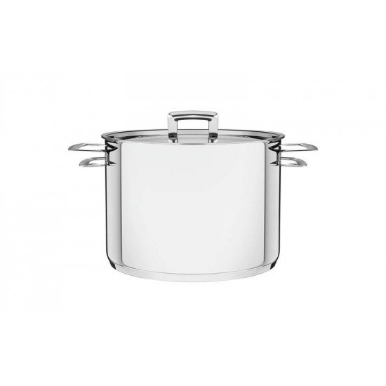 CALDEIRAO EM ACO INOX FUNDO TRIPLO COM TAMPA PLANA E ALCAS 20 CM 4,6 L TRAMONTINA
