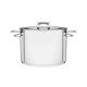 CALDEIRAO BRAVA EM ACO INOX FUNDO TRIPLO COM TAMPA PLANA E ALCAS 24 CM 7,7 L TRAMONTINA