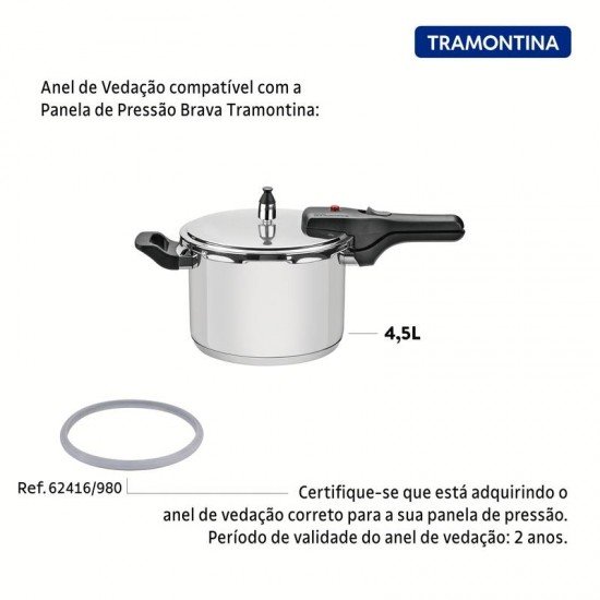 ANEL DE VEDAÇÃO EM SILICONE PARA PANELA DE PRESSÃO TRAMONTINA BRAVA 20 CM
