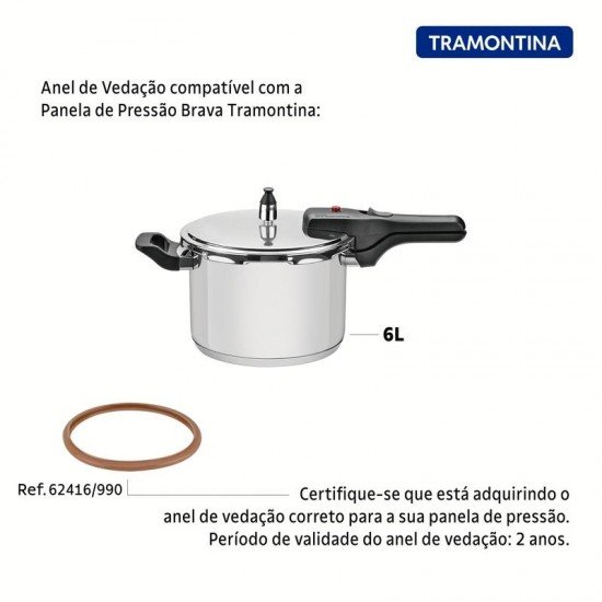 ANEL DE VEDAÇÃO EM SILICONE PARA PANELA DE PRESSÃO TRAMONTINA BRAVA 22 CM