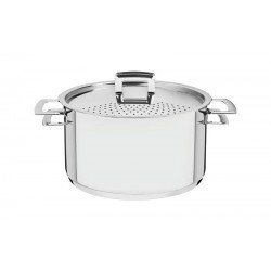 ESPAGUETEIRA BRAVA EM ACO INOX COM FUNDO TRIPLO TAMPA E ALCAS 24 CM 6,1 L TRAMONTINA
