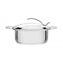 CACAROLA ROTONDA CERAMIC RASA EM ACO INOX FUNDO TRIPLO EM CERAMICA BRANCA 24 CM 4,6 L TRAMONTINA