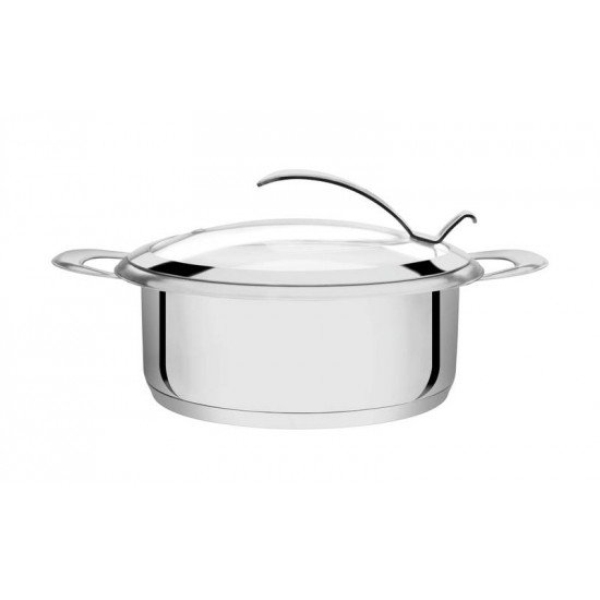 CACAROLA ROTONDA CERAMIC RASA EM ACO INOX FUNDO TRIPLO EM CERAMICA BRANCA 24 CM 4,6 L TRAMONTINA