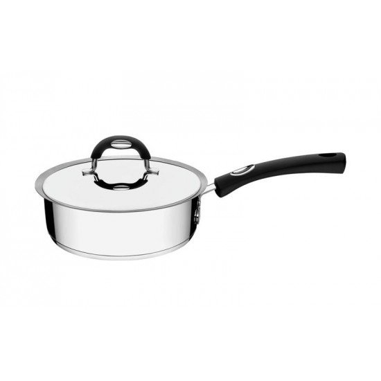 FRIGIDEIRA DUO SILICONE EM ACO INOX FUNDO TRIPLO COM TAMPA E CABO DE SILICONE 20 CM 2,1 L TRAMONTINA