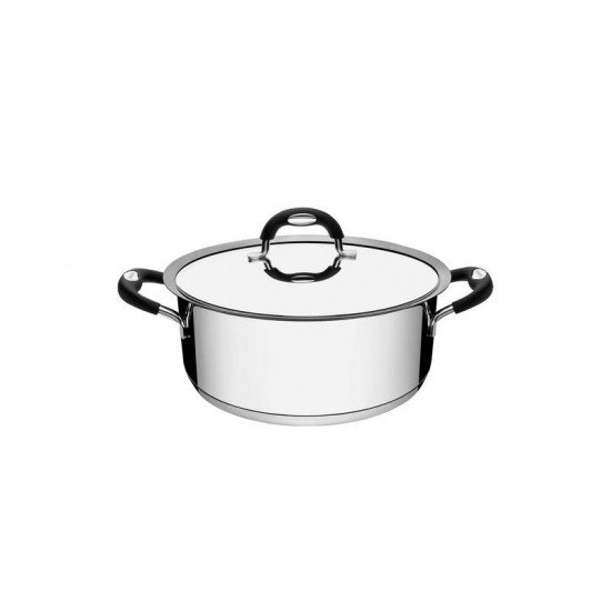 CACAROLA DUO SILICONE RASA EM ACO INOX FUNDO TRIPLO TAMPA E ALCAS EM SILICONE 20 CM 2,8 L TRAMONTINA