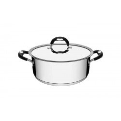 CACAROLA RASA DUO SILICONE EM ACO INOX FUNDO TRIPLO TAMPA E ALCAS EM SILICONE 24 CM 4,7 L TRAMONTINA