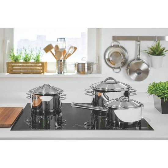 PANELA TRAMONTINA SOLAR EM AÇO INOX FUNDO TRIPLO COM TAMPA E CABO 16 CM 1,4 L