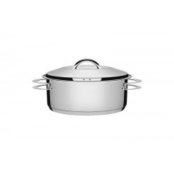 CACAROLA SOLAR RASA EM ACO INOX FUNDO TRIPLO COM TAMPA E ALCAS 20 CM 2,9 L TRAMONTINA