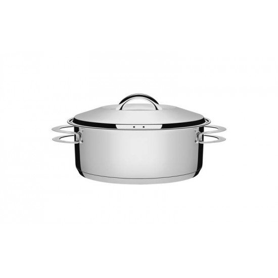 CACAROLA SOLAR RASA EM ACO INOX FUNDO TRIPLO COM TAMPA E ALCAS 20 CM 2,9 L TRAMONTINA