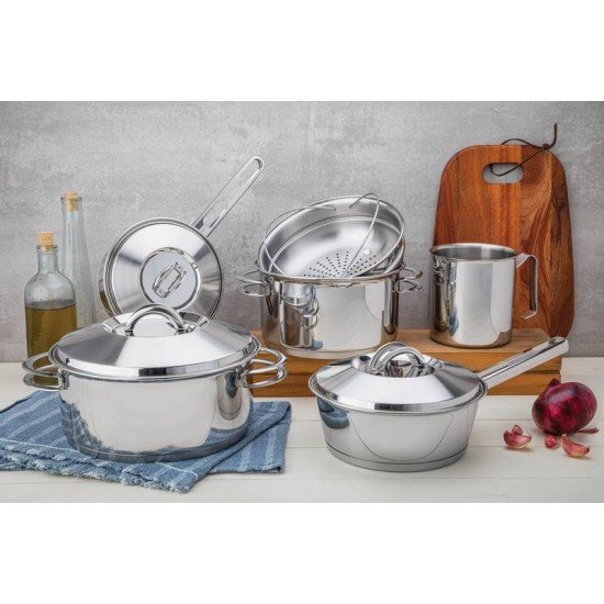 CACAROLA SOLAR FUNDA EM ACO INOX FUNDO TRIPLO COM TAMPA E ALCAS 20 CM 3,6 L TRAMONTINA