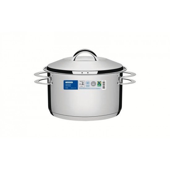 CAÇAROLA TRAMONTINA SOLAR FUNDA EM AÇO INOX FUNDO TRIPLO COM TAMPA E ALÇAS 20 CM 3,6 L