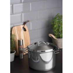 CALDEIRAO SOLAR EM ACO INOX FUNDO TRIPLO COM TAMPA E ALCAS 20 CM 4,6 L TRAMONTINA