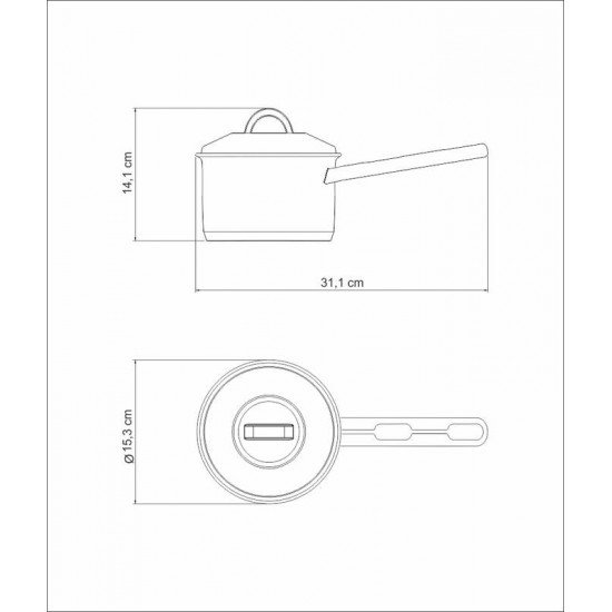 CALDEIRÃO TRAMONTINA SOLAR EM AÇO INOX FUNDO TRIPLO COM TAMPA E CABO 14 CM 1,5 L