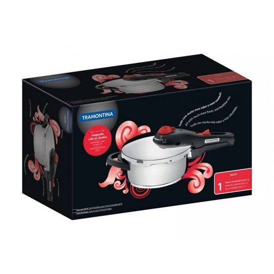 PANELA DE PRESSAO SOLAR EM ACO INOX FUNDO TRIPLO 5 DISPOSITIVOS DE SEGURANCA 22 CM 3 L TRAMONTINA