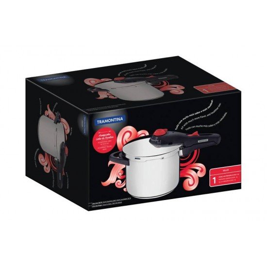 PANELA DE PRESSAO SOLAR EM ACO INOX FUNDO TRIPLO 22 CM 6 L COM COZI VAPORE EM ACO INOX TRAMONTINA