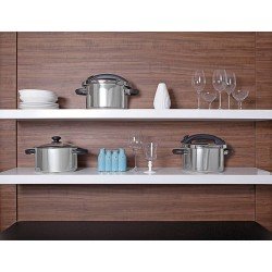 PANELA DE PRESSAO PRESTO EM ACO INOX FUNDO TRIPLO 24 CM 6 L TRAMONTINA