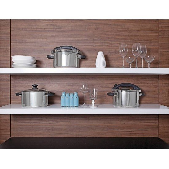 PANELA DE PRESSAO PRESTO EM ACO INOX FUNDO TRIPLO 24 CM 6 L TRAMONTINA