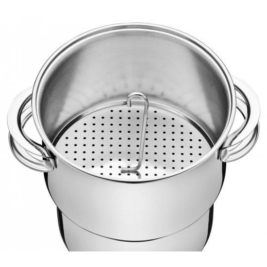 CUSCUZEIRA SOLAR EM ACO INOX COM TAMPA E ALCAS 14 CM 2,2 L TRAMONTINA