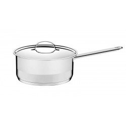 PANELA PROFESSIONAL EM ACO INOX FUNDO TRIPLO COM TAMPA PLANA DETALHE SATINADO 24 CM 4,7 L TRAMONTINA
