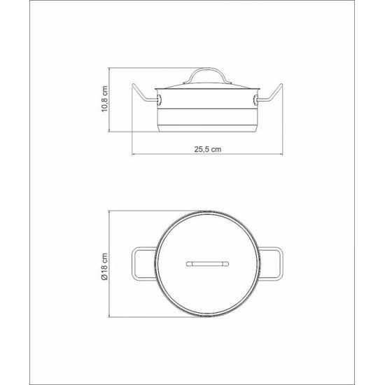 CAÇAROLA TRAMONTINA PROFESSIONAL RASA EM AÇO INOX FUNDO TRIPLO COM TAMPA PLANA DETALHE SATINADO 16 CM 1,4 L