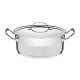 CAÇAROLA TRAMONTINA PROFESSIONAL RASA EM AÇO INOX FUNDO TRIPLO COM TAMPA PLANA DETALHE SATINADO 24 CM 4,7 L