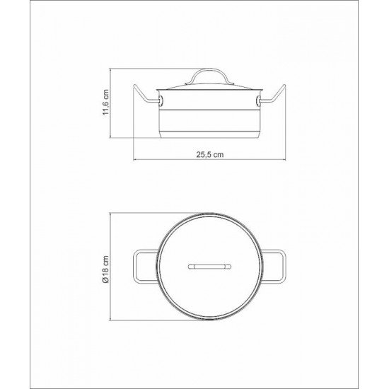 CAÇAROLA TRAMONTINA PROFESSIONAL FUNDA EM AÇO INOX FUNDO TRIPLO COM TAMPA PLANA DETALHE SATINADO 16 CM 1,8 L