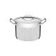 CALDEIRAO PROFESSIONAL EM ACO INOX FUNDO TRIPLO TAMPA PLANA DETALHE SATINADO 20 CM 4,6 L TRAMONTINA