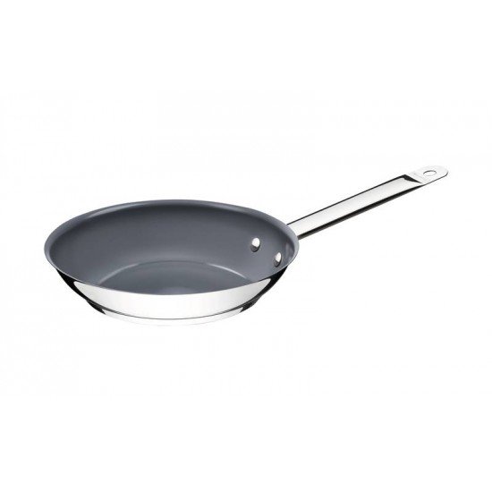 FRIGIDEIRA RASA PROFESSIONAL EM ACO INOX FUNDO TRIPLO E EM CERAMICA GRAFITE 20 CM 1,3 L TRAMONTINA
