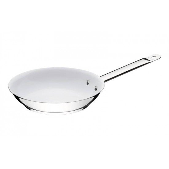 FRIGIDEIRA PROFESSIONAL RASA EM ACO INOX FUNDO TRIPLO EM CERAMICA BRANCA CABO 26 CM 2 L TRAMONTINA