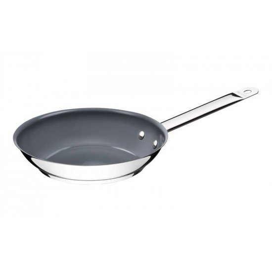 FRIGIDEIRA RASA PROFESSIONAL EM ACO INOX FUNDO TRIPLO E EM CERAMICA GRAFITE 26 CM 2 L TRAMONTINA
