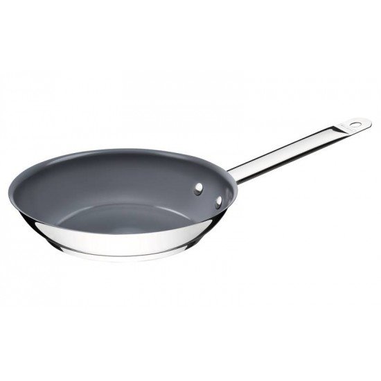 FRIGIDEIRA RASA PROFESSIONAL EM ACO INOX FUNDO TRIPLO E EM CERAMICA GRAFITE 30 CM 2,9 L TRAMONTINA