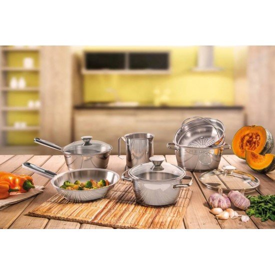 CACAROLA FUNDA ACO INOX COM FUNDO TRIPLO E TAMPA DE VIDRO 20CM TRAMONTINA