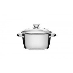 CACAROLA FUNDA ALLEGRA EM ACO INOX COM FUNDO TRIPLO E TAMPA DE VIDRO 18 CM 2,2 L TRAMONTINA
