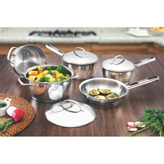 CAÇAROLA FUNDA TRAMONTINA ALLEGRA EM AÇO INOX COM FUNDO TRIPLO 20 CM 3,1 LITROS