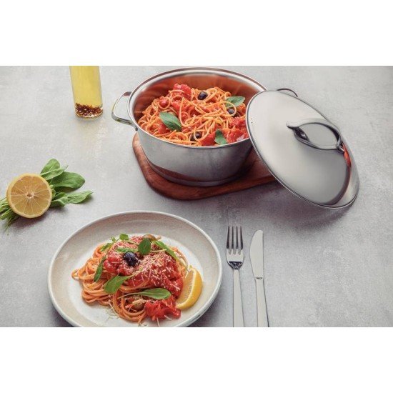 CAÇAROLA FUNDA TRAMONTINA ALLEGRA EM AÇO INOX COM FUNDO TRIPLO 20 CM 3,1 LITROS