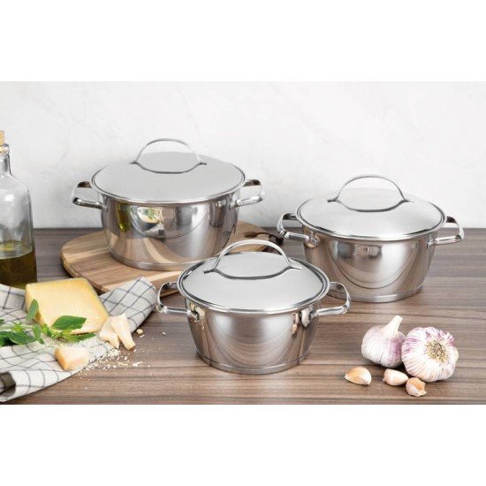 CAÇAROLA FUNDA TRAMONTINA ALLEGRA EM AÇO INOX COM FUNDO TRIPLO 20 CM 3,1 LITROS