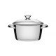CACAROLA FUNDA ALLEGRA EM ACO INOX COM FUNDO TRIPLO E TAMPA DE VIDRO 24 CM 5,7 L TRAMONTINA