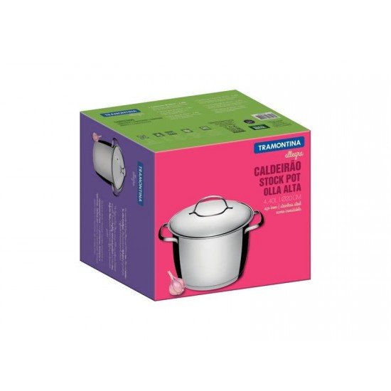 CALDEIRAO ALLEGRA EM ACO INOX COM FUNDO TRIPLO 20 CM 4,4 L TRAMONTINA